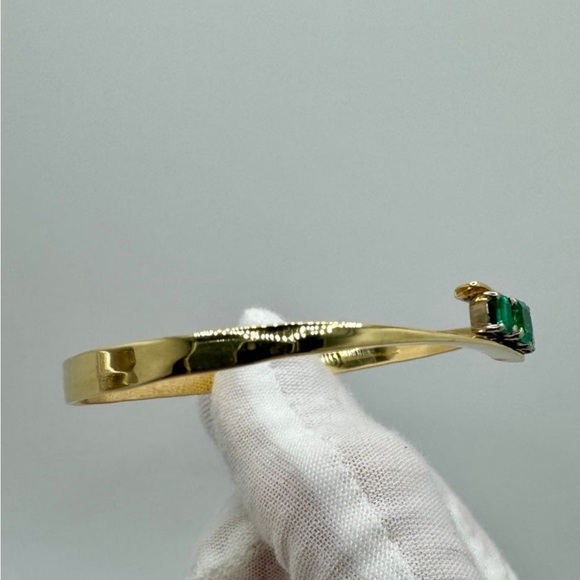 Solid 14k Gold Bracelet / Emerald / 7.7g / 7” wrist - Picture 6 of 10
